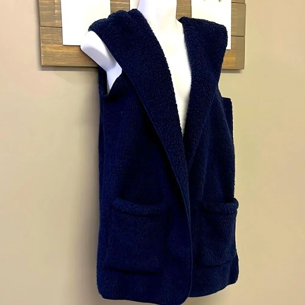 Zenana Navy Teddy Bear Vest- Medium